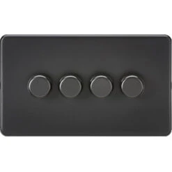 Knightsbridge Screwless Matt Black 4G Dimmer Switch SF2194MBB