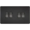 Knightsbridge Screwless Matt Black 4G Light Switch SF4100MBB 1 Knightsbridge Screwless Matt Black 4G Light Switch SF4100MBB -RS Electrical Supplies Knightsbridge Screwless Matt Black 4G Light Switch SF4100MBB Available from RS Electrical Supplies