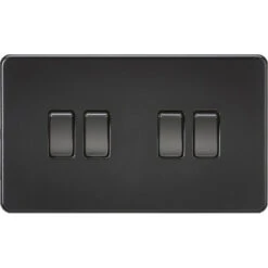 Knightsbridge Screwless Matt Black 4G Light Switch SF4100MBB