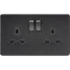Knightsbridge Screwless Matt Black Double Socket SFR9000MBB -RS Electrical Supplies Knightsbridge Screwless Matt Black Double Socket SFR9000MBB Available from RS Electrical Supplies