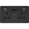 Knightsbridge Screwless Matt Black Double USB Socket With Neon SFR9904NMBB 1 Knightsbridge Screwless Matt Black Double USB Socket With Neon SFR9904NMBB -RS Electrical Supplies Knightsbridge Screwless Matt Black Double USB Socket with Neon SFR9904NMBB Available from RS Electrical Supplies