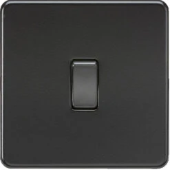 Knightsbridge Screwless Matt Black Intermediate Light Switch SF1200MBB