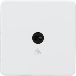 Knightsbridge Screwless Matt White 1G 1W Touchless Switch SFTS1MW