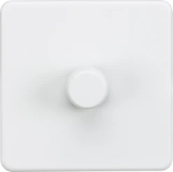 Knightsbridge Screwless Matt White 1G Dimmer Switch SF2191MW