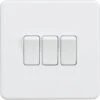 Knightsbridge Screwless Matt White 3G Light Switch SF4000MW 2 Knightsbridge Screwless Matt White 3G Light Switch SF4000MW -RS Electrical Supplies Knightsbridge Screwless Matt White 3G Light Switch SF4000MW Available from RS Electrical Supplies