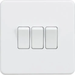 Knightsbridge Screwless Matt White 3G Light Switch SF4000MW