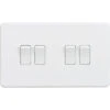 Knightsbridge Screwless Matt White 4G Light Switch SF4100MW -RS Electrical Supplies Knightsbridge Screwless Matt White 4G Light Switch SF4100MW Available from RS Electrical Supplies