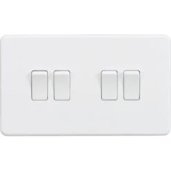 Knightsbridge Screwless Matt White 4G Light Switch SF4100MW