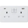 Knightsbridge Screwless Matt White Double USB Socket SFR9940MW -RS Electrical Supplies Knightsbridge Screwless Matt White Double USB Socket SFR9940MW Available from RS Electrical Supplies