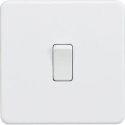 Knightsbridge Screwless Matt White Intermediate Light Switch SF1200MW
