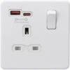 Knightsbridge Screwless Matt White Single A+C USB Socket SFR9919MW -RS Electrical Supplies Knightsbridge Screwless Matt White Single A C USB Socket SFR9919MW Available from RS Electrical Supplies