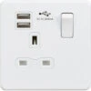 Knightsbridge Screwless Matt White Single USB Socket SFR9124MW -RS Electrical Supplies Knightsbridge Screwless Matt White Single USB Socket SFR9124MW Available from RS Electrical Supplies
