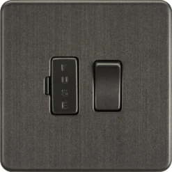 Knightsbridge Screwless Smoked Bronze 13A Switched Spur SF6300SB