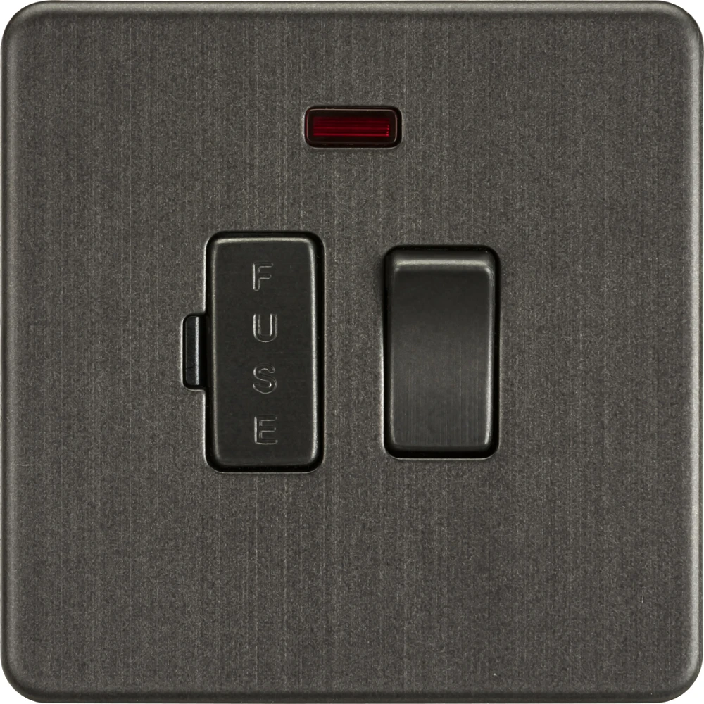 Knightsbridge Screwless Smoked Bronze 13A Switched Spur With Neon SF6300NSB 3 Knightsbridge Screwless Smoked Bronze 13A Switched Spur With Neon SF6300NSB