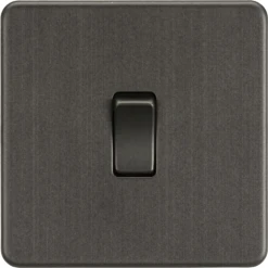 Knightsbridge Screwless Smoked Bronze 1G Light Switch SF2000SB