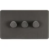 Knightsbridge Screwless Smoked Bronze 3G Dimmer Switch SF2193SB 1 Knightsbridge Screwless Smoked Bronze 3G Dimmer Switch SF2193SB -RS Electrical Supplies Knightsbridge Screwless Smoked Bronze 3G Dimmer Switch SF2193SB Available from RS Electrical Supplies