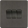 Knightsbridge Screwless Smoked Bronze 3G Light Switch SF4000SB -RS Electrical Supplies Knightsbridge Screwless Smoked Bronze 3G Light Switch SF4000SB Available from RS Electrical Supplies
