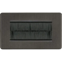 Knightsbridge Screwless Smoked Bronze 4G Cable Brush Outlet SF4GSBBR