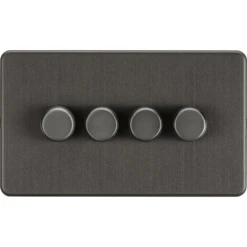 Knightsbridge Screwless Smoked Bronze 4G Dimmer Switch SF2194SB