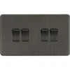 Knightsbridge Screwless Smoked Bronze 4G Light Switch SF4100SB -RS Electrical Supplies Knightsbridge Screwless Smoked Bronze 4G Light Switch SF4100SB Available from RS Electrical Supplies