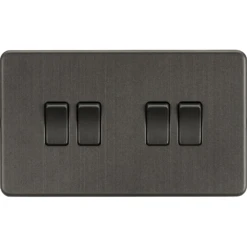 Knightsbridge Screwless Smoked Bronze 4G Light Switch SF4100SB