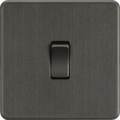 Knightsbridge Screwless Smoked Bronze Intermediate Light Switch SF1200SB