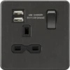 Knightsbridge Screwless Smoked Bronze Single USB Socket SFR9124SB -RS Electrical Supplies Knightsbridge Screwless Smoked Bronze Single USB Socket SFR9124SB Available from RS Electrical Supplies