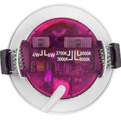 Luceco FType Elite Flat Fire Rated Downlight Colour Selectable 10 Pack PTF6WCCT/10 -RS Electrical Supplies Luceco F Type Elite Fixed Fire Rated Downlight colour selectable PTF6WCCT back