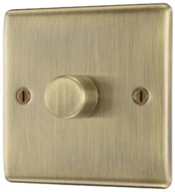 BG Nexus Metal Antique Brass 1G Dimmer Switch NAB81 -RS Electrical Supplies Nexus Metal Antique Brass Dimmer Switch 1G NAB81 Right Available From RS Electrical Supplies