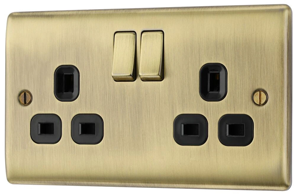 BG Nexus Metal Antique Brass 13A Double Socket NAB22B 5 BG Nexus Metal Antique Brass 13A Double Socket NAB22B - Image 3