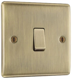 BG Nexus Metal Antique Brass 1G 2W Light Switch NAB12 -RS Electrical Supplies Nexus Metal Antique Brass Light Switch 1G NAB12 Left Available From RS Electrical Supplies