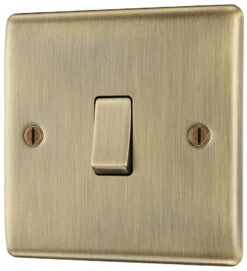 BG Nexus Metal Antique Brass 1G 2W Light Switch NAB12 -RS Electrical Supplies Nexus Metal Antique Brass Light Switch 1G NAB12 Right Available From RS Electrical Supplies