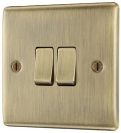 BG Nexus Metal Antique Brass 2G 2W Light Switch NAB42 -RS Electrical Supplies Nexus Metal Antique Brass Light Switch 2G NAB42 Right Available From RS Electrical Supplies