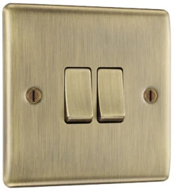 BG Nexus Metal Antique Brass 2W & Intermediate Light Switch NAB2WINT -RS Electrical Supplies Nexus Metal Antique Brass Light Switch 2G and intermediate NAB2WINT Left Available From RS Electrical Supplies