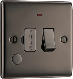 BG Nexus Metal Black Nickel 13A Switched Spur With Neon & Flex NBN53 -RS Electrical Supplies Nexus Metal Black Nickel 13A Switched Spur Neon Flex Outlet NBN53 Available From RS Electrical left