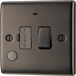 BG Nexus Metal Black Nickel 13A Switched Spur With Neon & Flex NBN53 -RS Electrical Supplies Nexus Metal Black Nickel 13A Switched Spur Neon Flex Outlet NBN53 Available From RS Electrical right