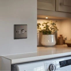 BG Nexus Metal Black Nickel 13A Switched Spur With Neon NBN52 -RS Electrical Supplies Nexus Metal Black Nickel 13A Switched Spur Neon NBN52 Available From RS Electrical wall