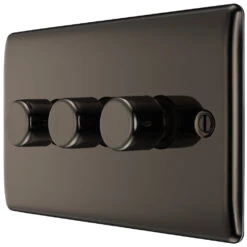 BG Nexus Metal Black Nickel 3G Dimmer Switch NBN83 -RS Electrical Supplies Nexus Metal Black Nickel Dimmer Switch 3G NBN83 Available From RS Electrical right