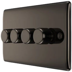 BG Nexus Metal Black Nickel 4G Dimmer Switch NBN84 10 BG Nexus Metal Black Nickel 4G Dimmer Switch NBN84 -RS Electrical Supplies Nexus Metal Black Nickel Dimmer Switch 4G NBN84 Available From RS Electrical right