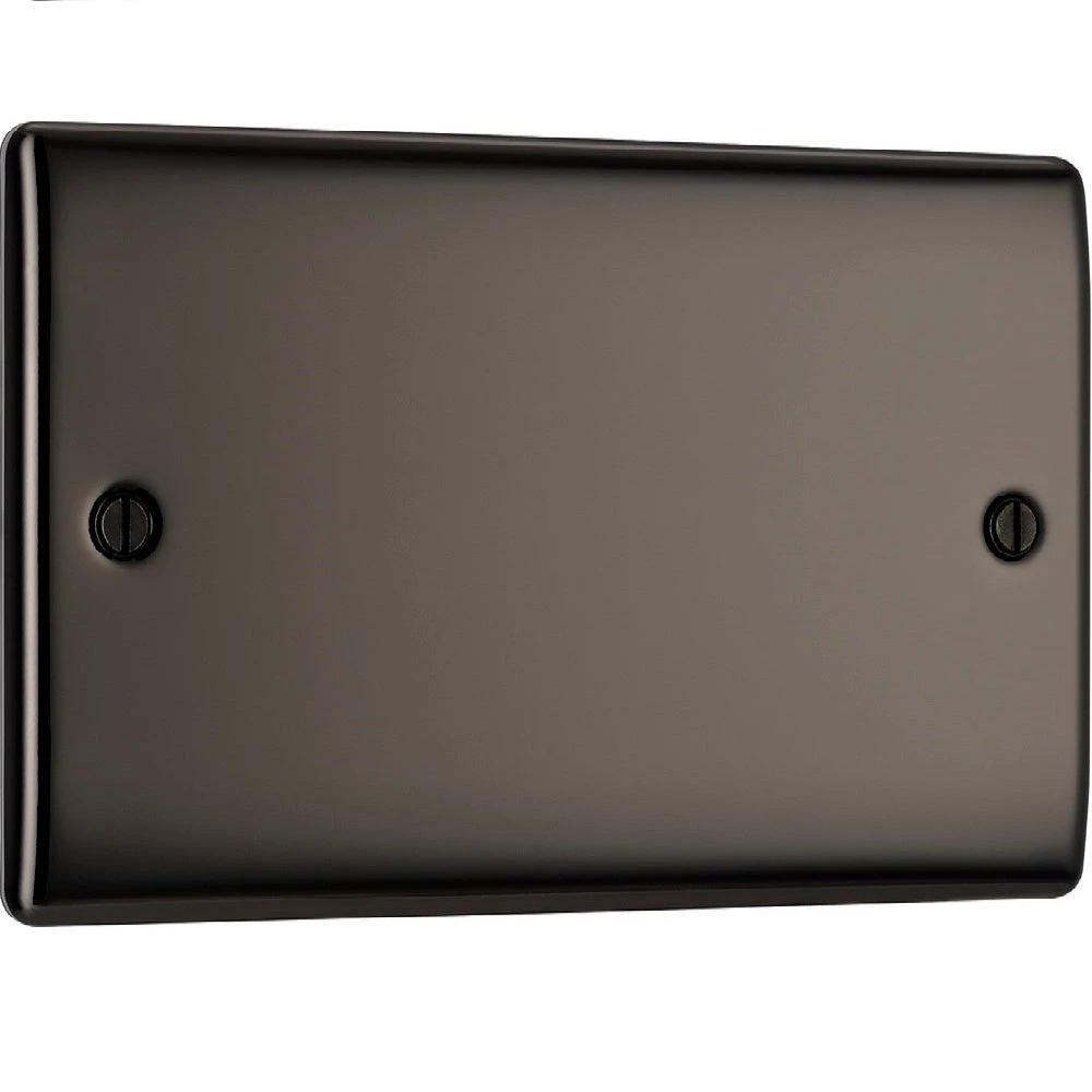 BG Nexus Metal Black Nickel Double Blank Plate NBN95 4 BG Nexus Metal Black Nickel Double Blank Plate NBN95 - Image 2