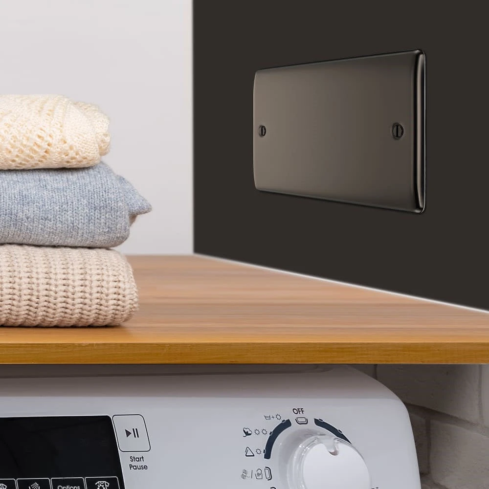 BG Nexus Metal Black Nickel Double Blank Plate NBN95 6 BG Nexus Metal Black Nickel Double Blank Plate NBN95 - Image 4