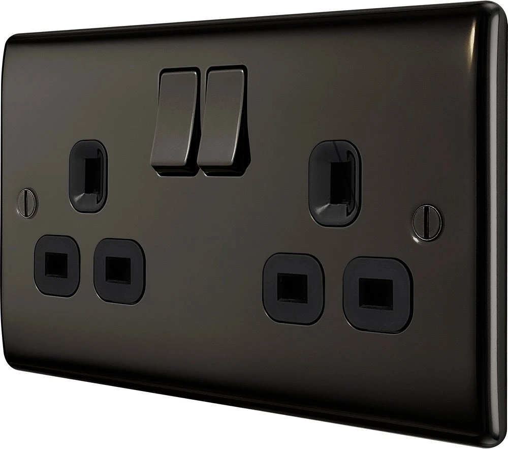 BG Nexus Metal Black Nickel 13A Double Socket NBN22B 5 BG Nexus Metal Black Nickel 13A Double Socket NBN22B - Image 3