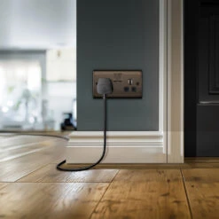 BG Nexus Metal Black Nickel 13A Double Socket NBN22B 13 BG Nexus Metal Black Nickel 13A Double Socket NBN22B -RS Electrical Supplies Nexus Metal Black Nickel Double Socket NBN22B Available From RS Electrical wall