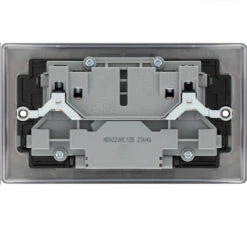 BG Nexus Metal Black Nickel 13A Double USB Socket With 12W A+C Ports NBN22UAC12B -RS Electrical Supplies Nexus Metal Black Nickel Double USB Socket NBN22UAC12B Available From RS Electrical back