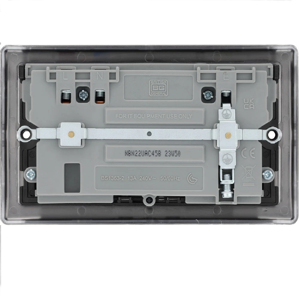 BG Nexus Metal Black Nickel 13A Double USB Socket With 45W A+C Ports NBN22UAC45B 5 BG Nexus Metal Black Nickel 13A Double USB Socket With 45W A+C Ports NBN22UAC45B - Image 3