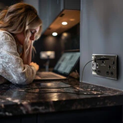 BG Nexus Metal Black Nickel 13A Double USB Socket With 45W A+C Ports NBN22UAC45B 13 BG Nexus Metal Black Nickel 13A Double USB Socket With 45W A+C Ports NBN22UAC45B -RS Electrical Supplies Nexus Metal Black Nickel Double USB Socket NBN22UAC45B Available From RS Electrical wall