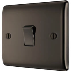 BG Nexus Metal Black Nickel 1G 2W Light Switch NBN12 -RS Electrical Supplies Nexus Metal Black Nickel Light Switch 1G NBN12 Available From RS Electrical right