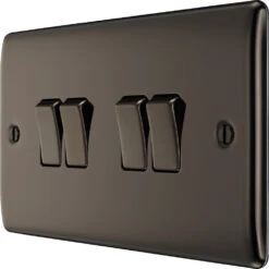 BG Nexus Metal Black Nickel 4G 2W Light Switch NBN44 -RS Electrical Supplies Nexus Metal Black Nickel Light Switch 4G NBN44 Available From RS Electrical right