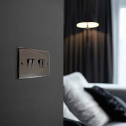 BG Nexus Metal Black Nickel 4G 2W Light Switch NBN44 -RS Electrical Supplies Nexus Metal Black Nickel Light Switch 4G NBN44 Available From RS Electrical wall