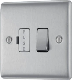 BG Nexus Metal Brushed Steel 13A Switched Spur NBS50 -RS Electrical Supplies Nexus Metal Brushed Steel 13A Switched Spur NBS50 Right Available From RS Electrical